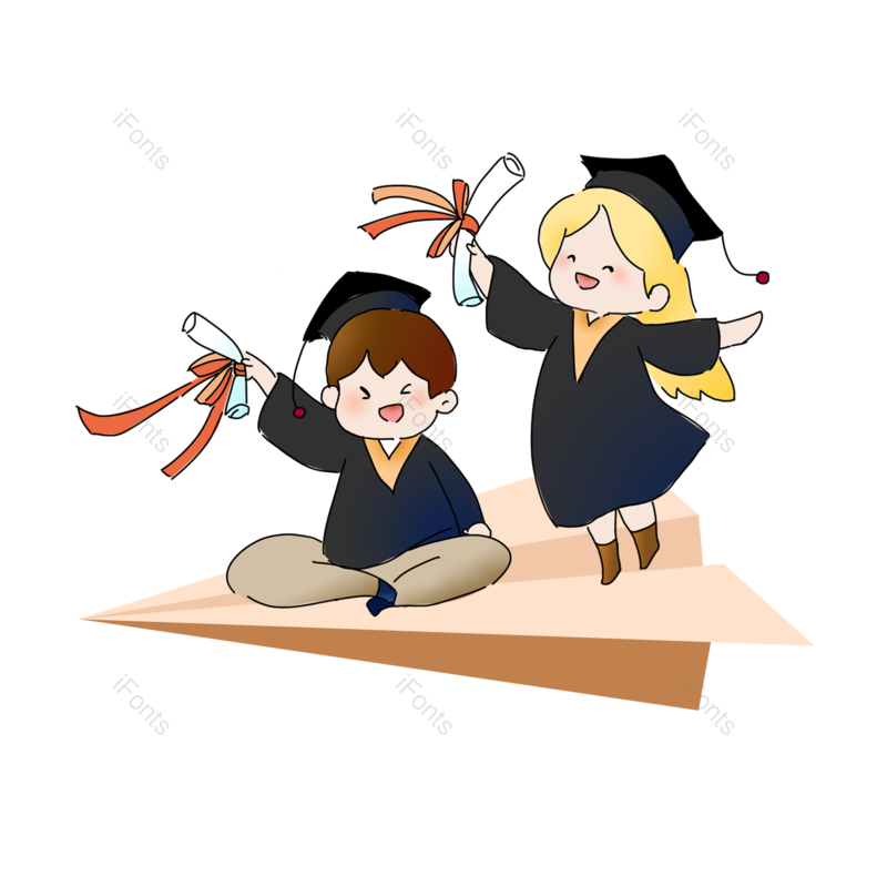 毕业季图片,插画元素,人物PNG,上学免抠素材